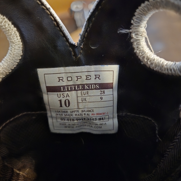 Roper Kids Western Cowboy Boots - Brown and Blue - Picture 6 of 7